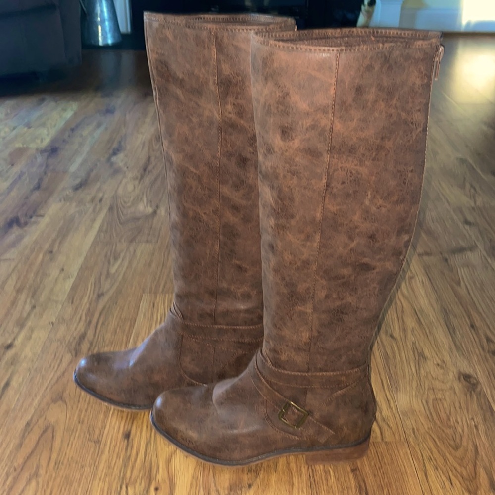 Brown tall boots